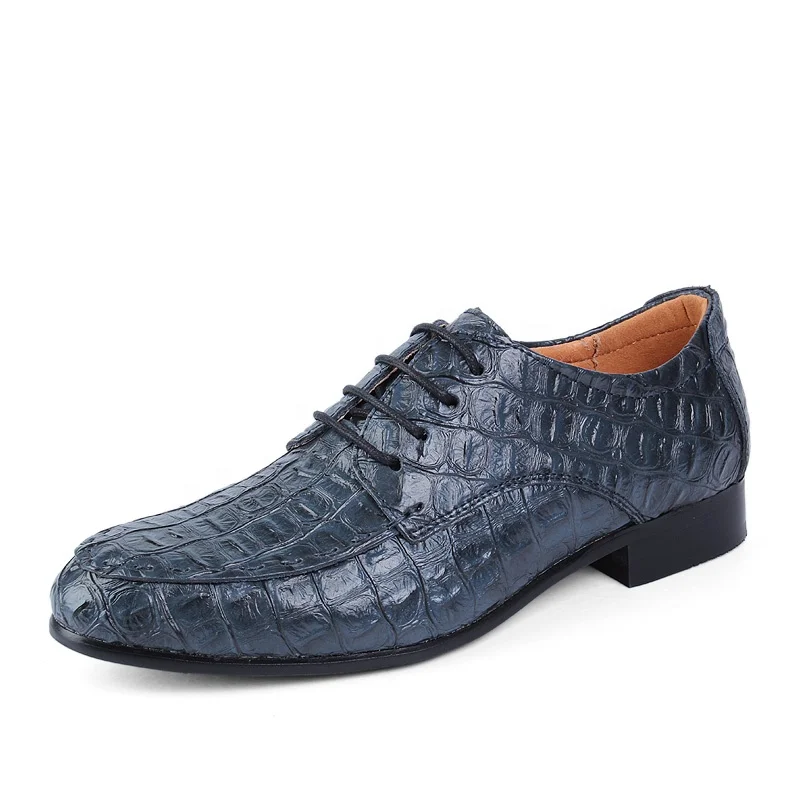 Men Lace-Up Cow leather shoe Crocodile pattern formal shoes men Genuine leather derby casual dress Shoes