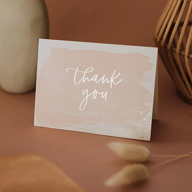 Fancy 48 blank gold foil watercolor thank you cards blank for wedding baby & bridal shower