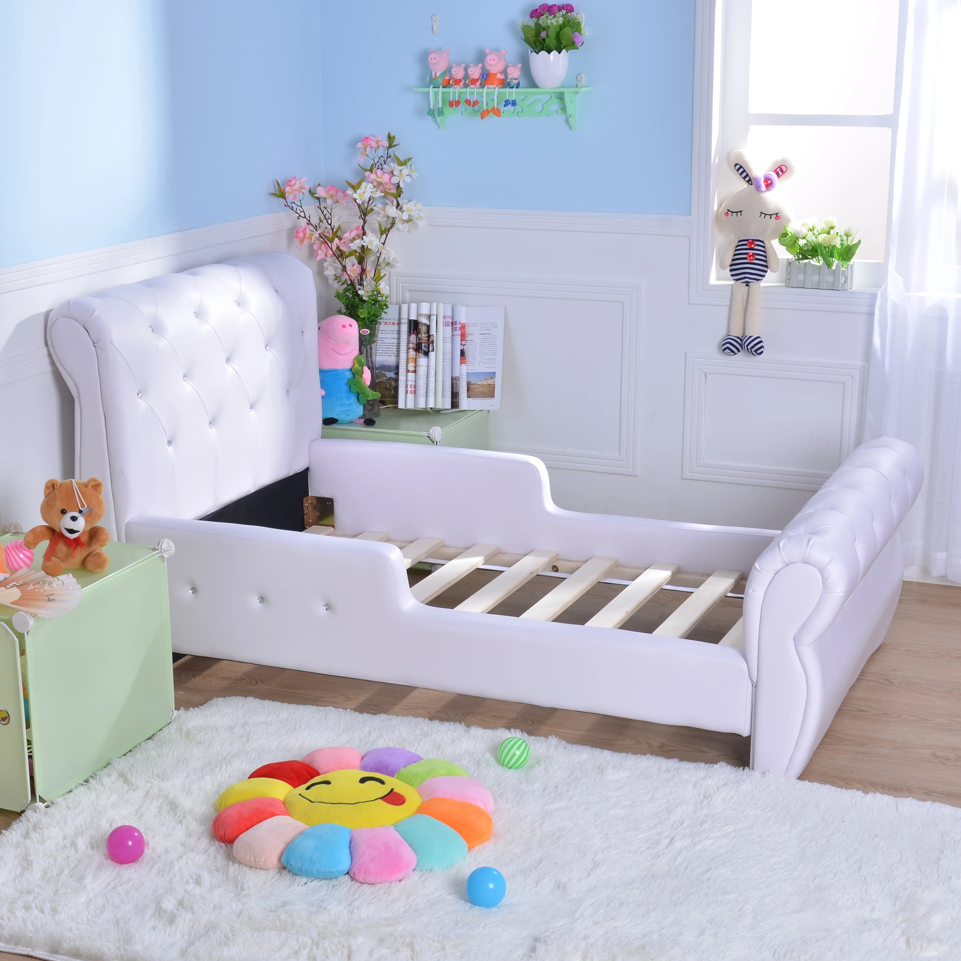 kids bedroom bed  upholstery bed Princess Design for girl single bed