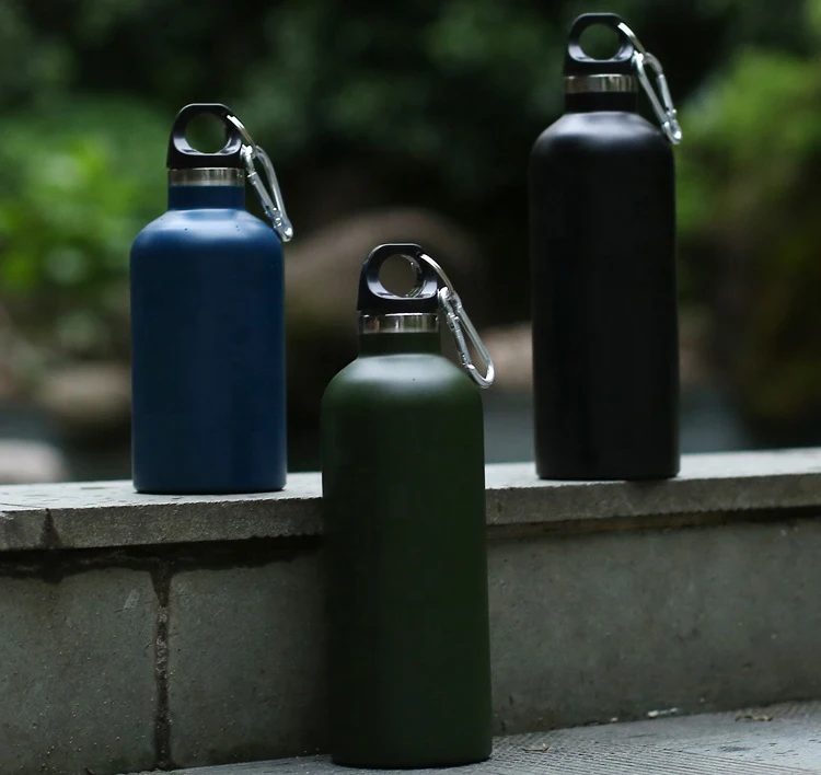 New Product Thermoses Flask Bottle Carabiner Stainless Steel Vacuum Flask Travel Water Bottle