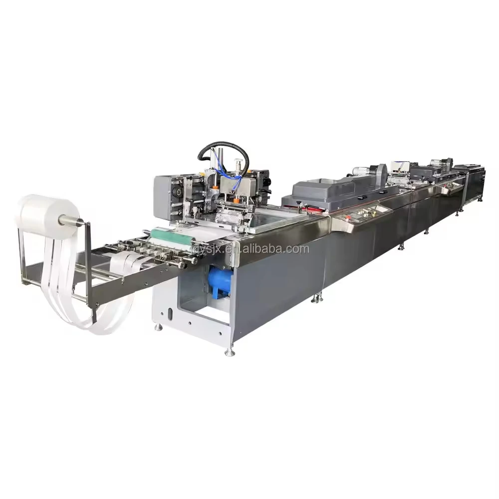 JD-3002 Hot Selling 2 Color Double Side Print 12m/Min High Speed Screen Printing Machine For Narrow Fabric Label, Cotton Tape