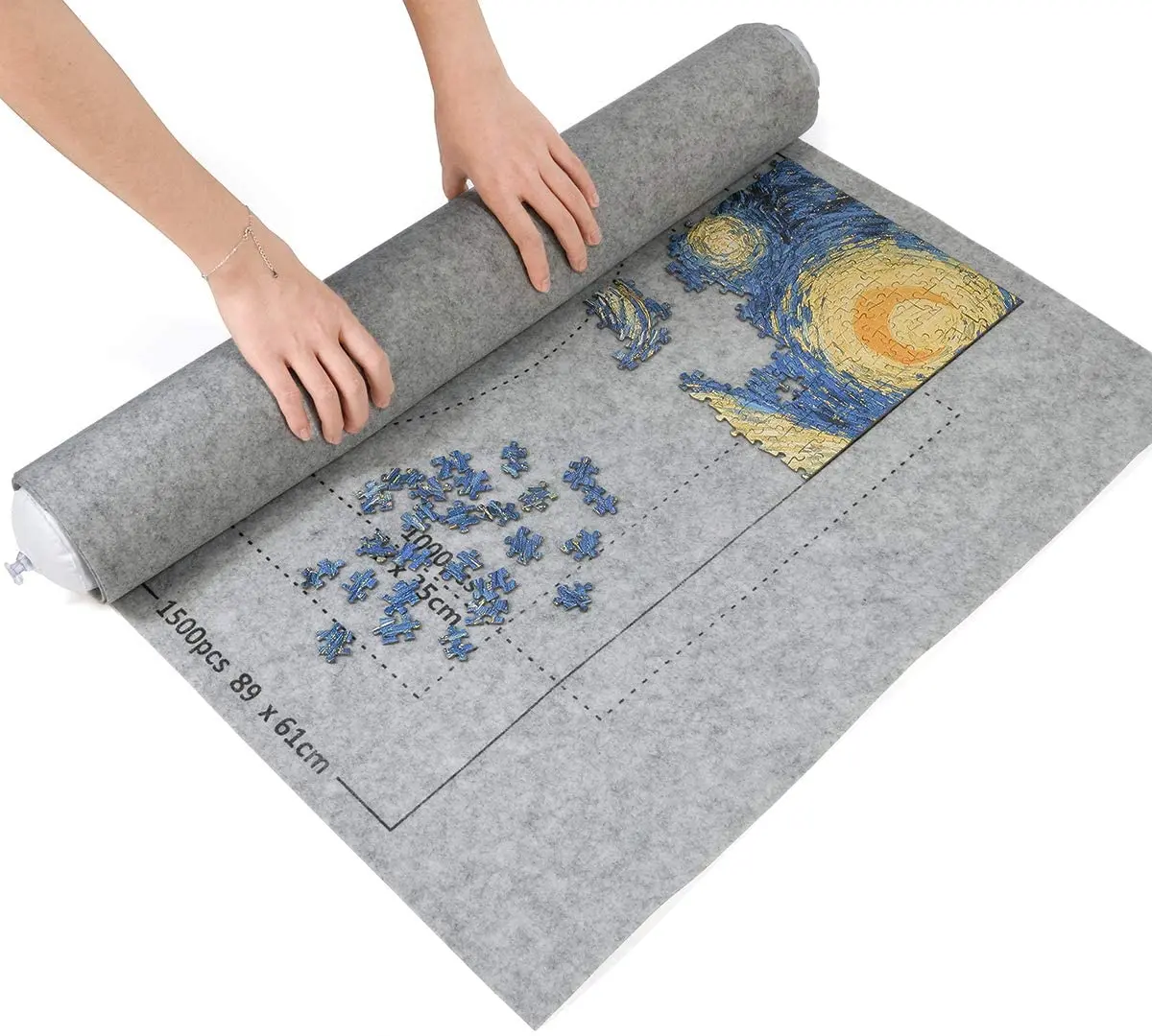 Felt Puzzle Mat Roll Up Felt Mat Puzzle Keeper  Felt Puzzle Storage mat 46*24'