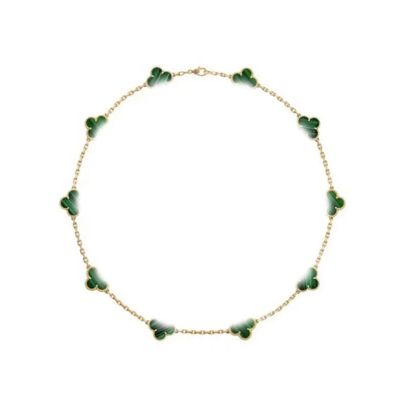 High Quality Lucky 10 Flower Agate Necklace Classic Sweater Chain Necklace Charm Jewelry Gift for Men and Women
