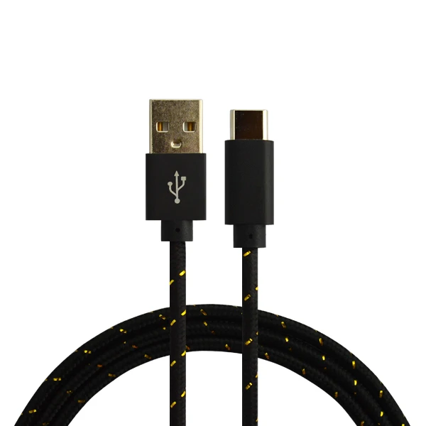 Aluminum alloy shell Android usb cable type c to USB 2.0 type A nylon braided usb power cable fast charging data sync