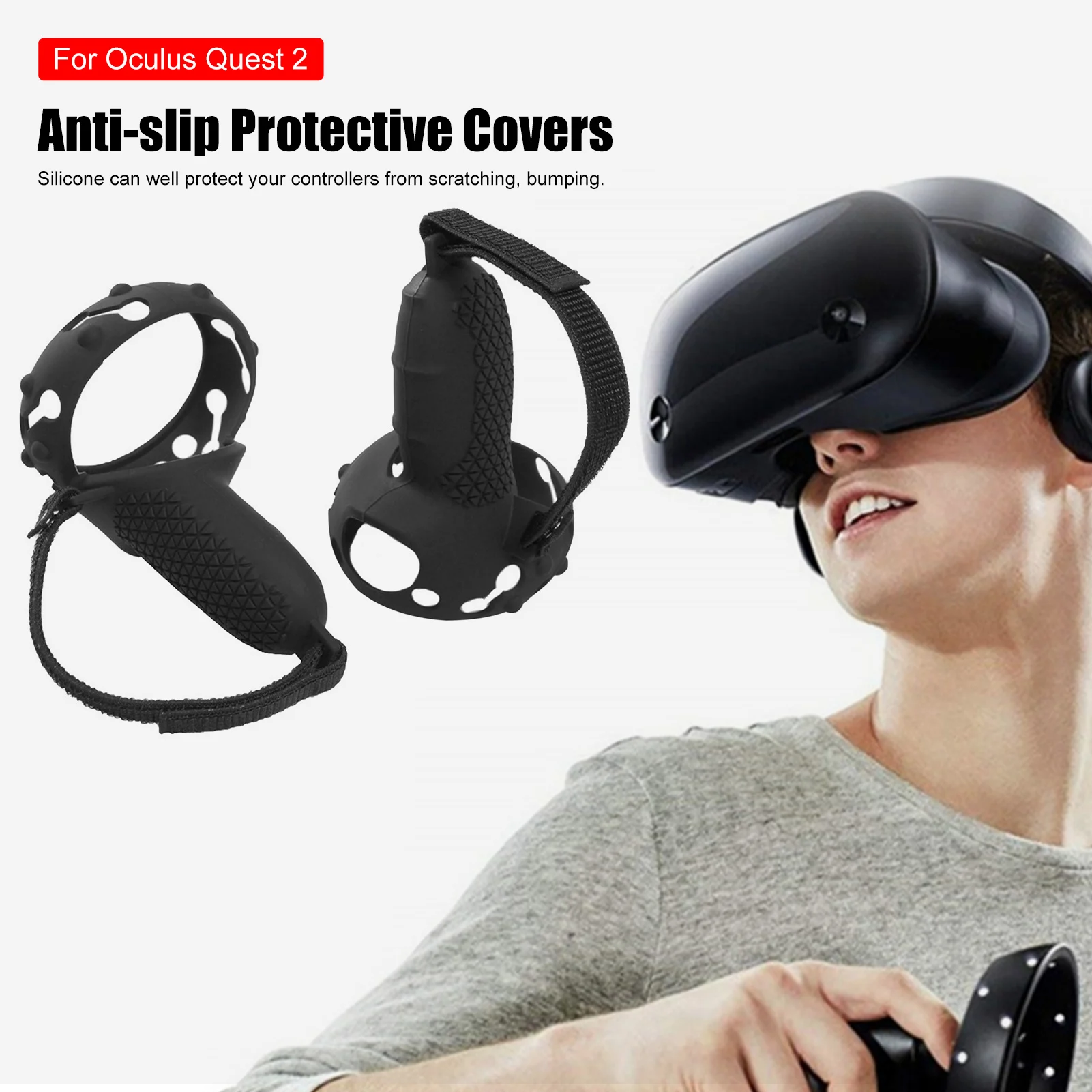Upgrade Touch Controller Grip Battery Opening Anti-Throw Strap Accessories for Oculus Quest 2