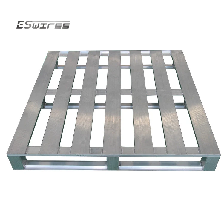 Logistics center reusable forklift metal 4 way strong galvanized heavy duty steel pallets