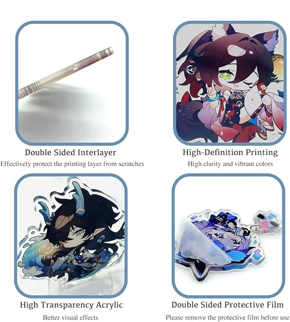 Wholesale Customizable Anime Acrylic Charm Keychains Plastic and Alloy Metal for Personalized Special Accessory