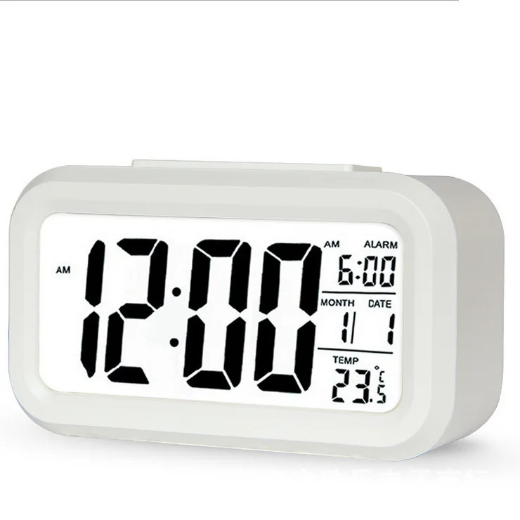 LCD Smart Clock Electronic Student Desktop Clock Mute Glow-in-the-dark Kids Wake up Alarm Clock