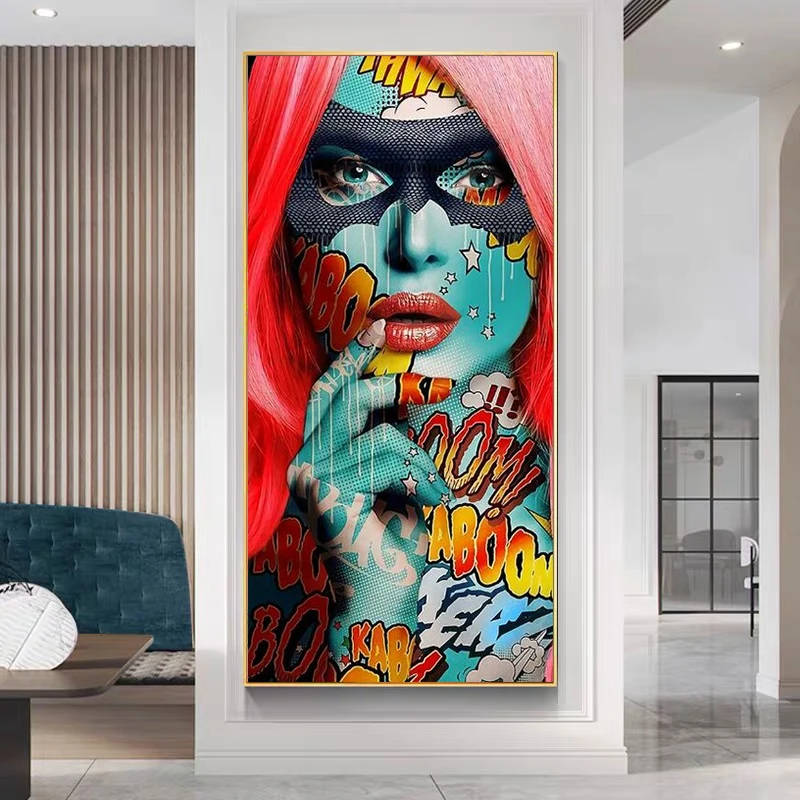 Abstract Tattooed Beauty Posters and Prints Canvas Paintings Wall Art Pictures for Living Room Decor(No Frame)