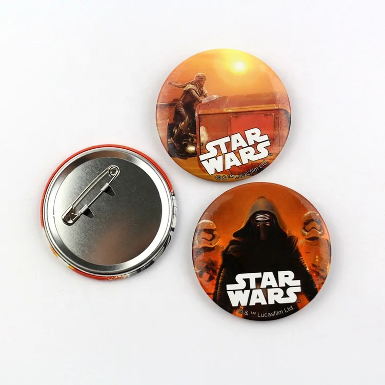 China factory to wholesale hot promotion gifts round shape badge 25-75mm logo custom 58mm tin badges