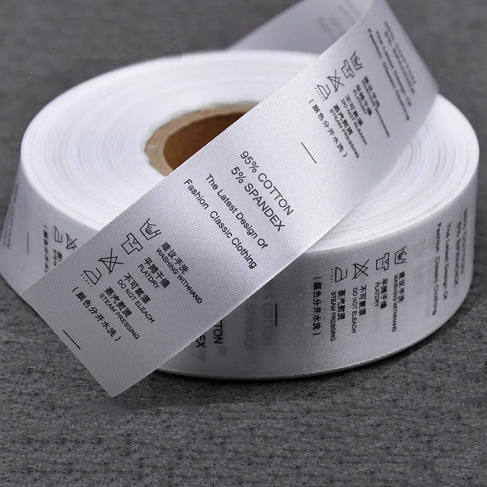 silk polyester washing instruction label clothe care label wash label