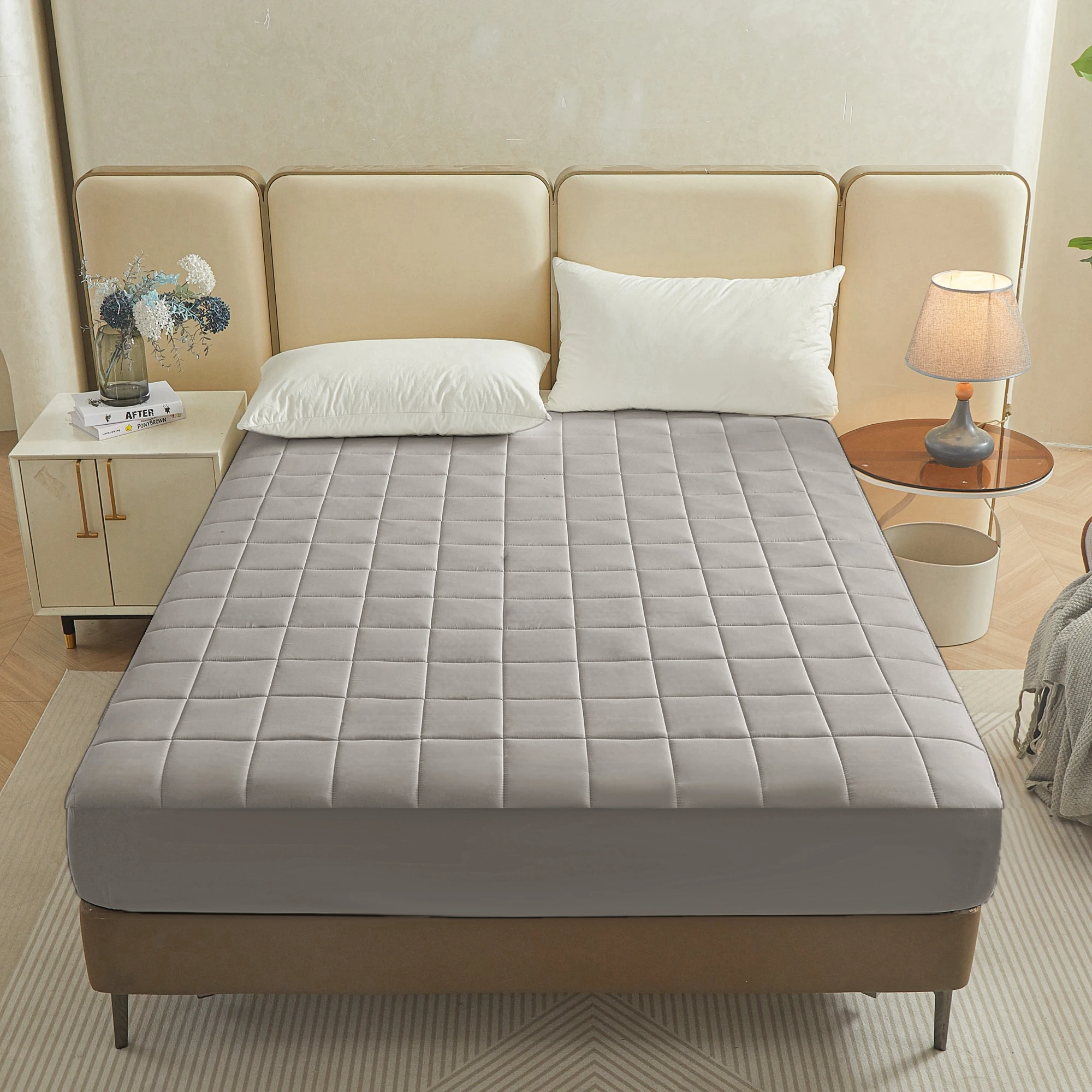 Простая однотонная Водонепроницаемая накладка на кровать, наматрасник, простыня, простыня