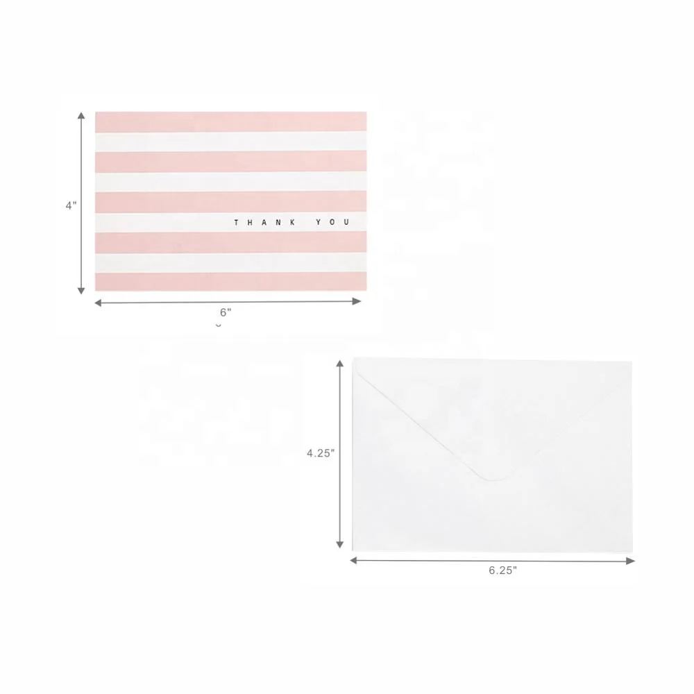 36 Personalized Pink Thank You Note Cards Packs, Custom Printing Thank You Cards for Baby Shower and Kids