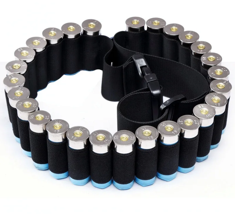 Tactical 27 Rounds Cartridge Bandolier Ammo Belt Shell Holder for Outdoor Hunting Shooting 12/20 Gauge  2 Point Gun Slings