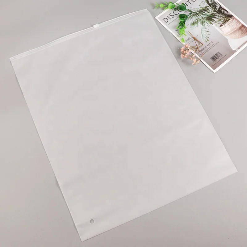 factory supplied slider frosted plastic slider zipper bag for clothing packaging