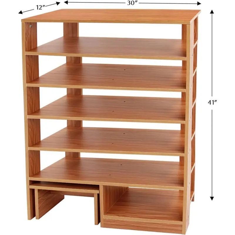 Amazon top 3 tier customized Portable no assembly Foldable designs amazing living wooden bamboo Panel shoe racks for home