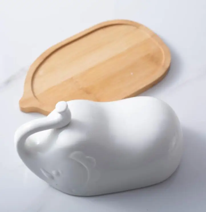
Large Elephant shape butter keeper plate individual ceramic Dishes & Plates 