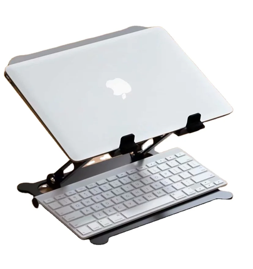Aluminum Adjustable Folding Monitor Riser Portable Invisible Laptop Stand for