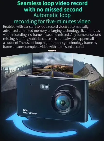 Hotselling 170 Degree Wide angle Best Dual Car Camera Full HD 1080p Dash Cam Rearview Mirror Camera