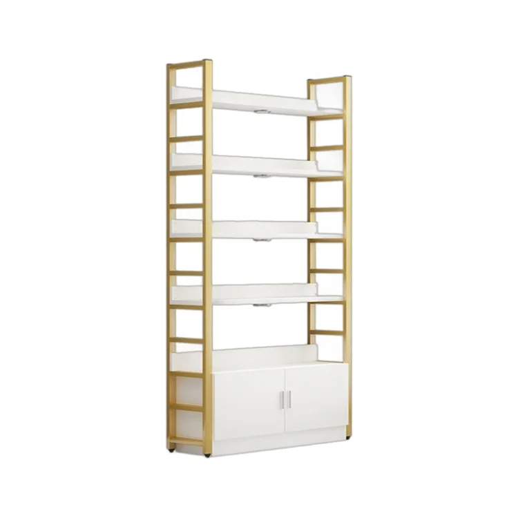 Solid Wood Multi-Layer Display Rack Beauty Salon Product Display Cabinet for Skin Care Cosmetics Basement Application