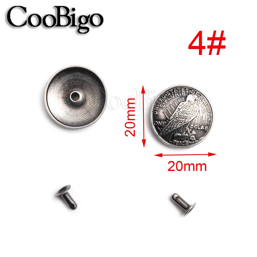 Metal Rivet Stud Spike Button Conchos Rivets Leather Bag Clothes Shoes Bracelet DIY Craft Decor Accessories Flower Shield Eagle