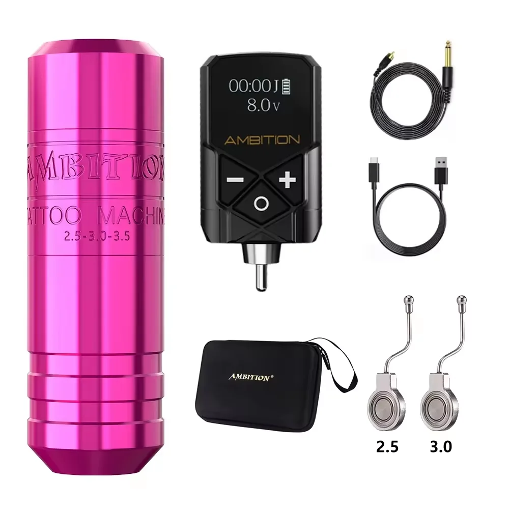 Ambition Torped tattoo machine Brushless Motor 2.5-3.0-3.5mm Stroke Professional Rotary wireless Tattoo Pen Machine Kit Mast EZ