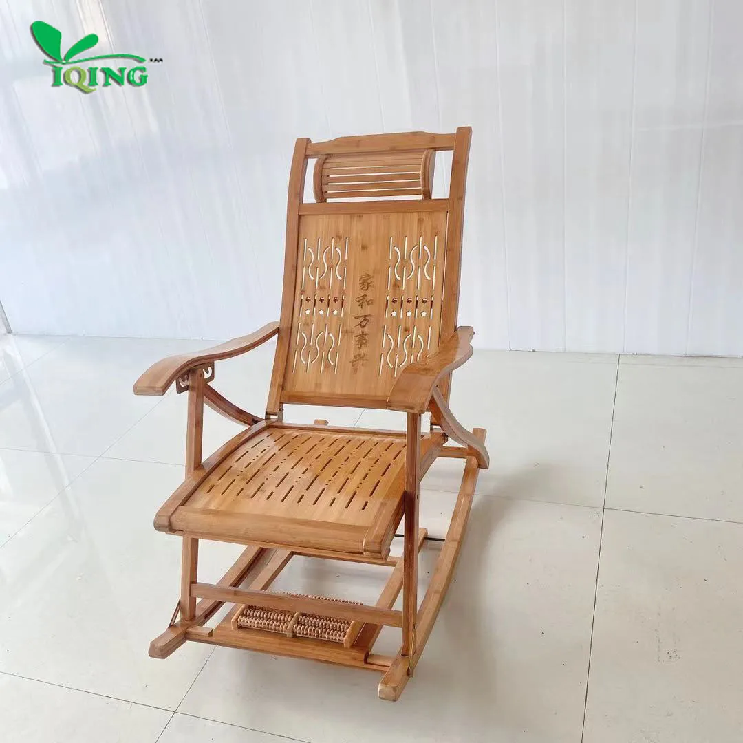 Multi Scenario Application Elegant Adult Rocking Chair Folding Bamboo Rocking Chair With Cushion Wholesale Customization