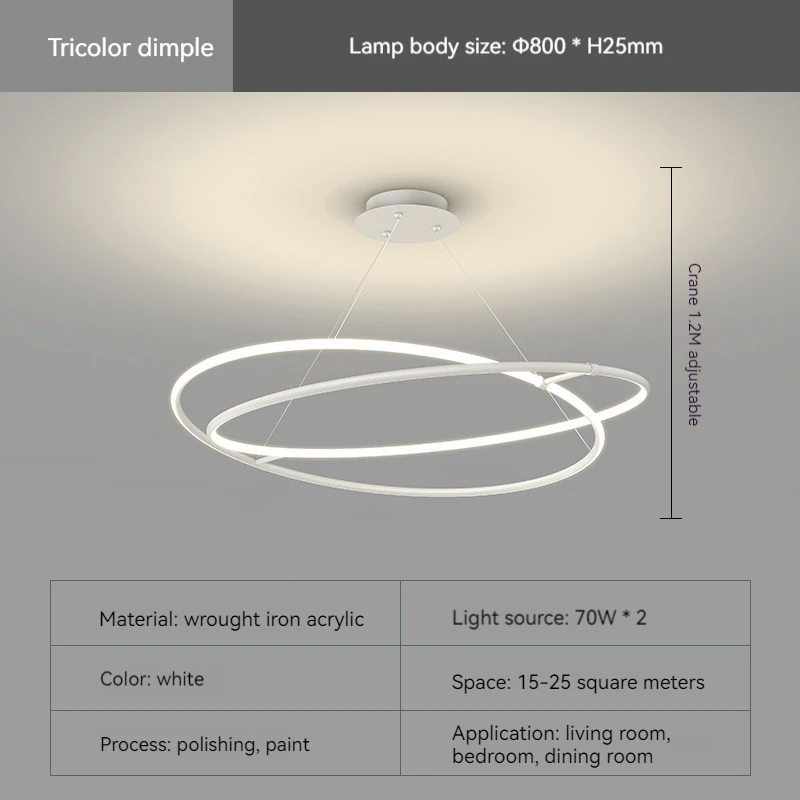 Style Simple Led Ring Gold Pendant Light For Dinning Bedroom Living Room