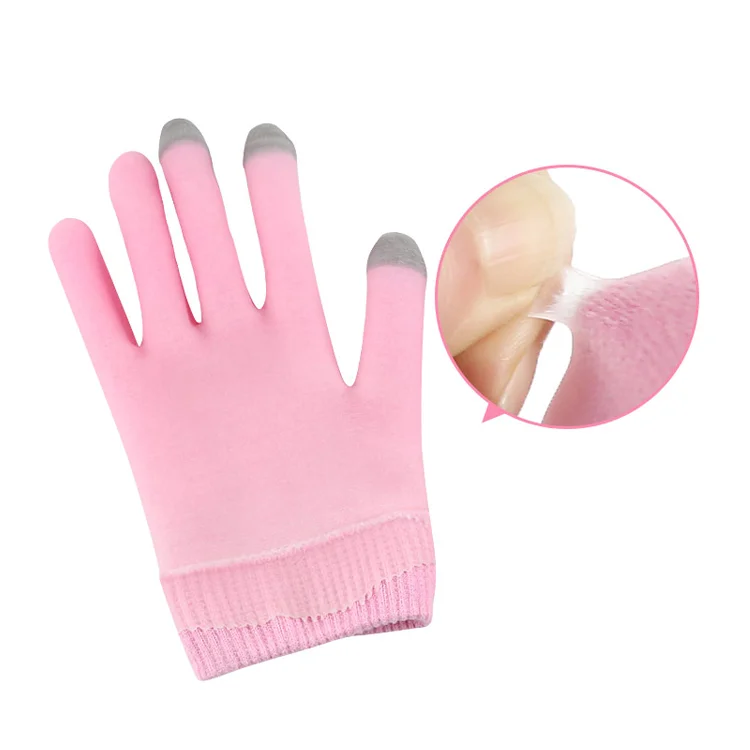 
full finger silicone gel Moisturizing Touch Screen gloves silicone gel pink gloves skin care gel gloves 