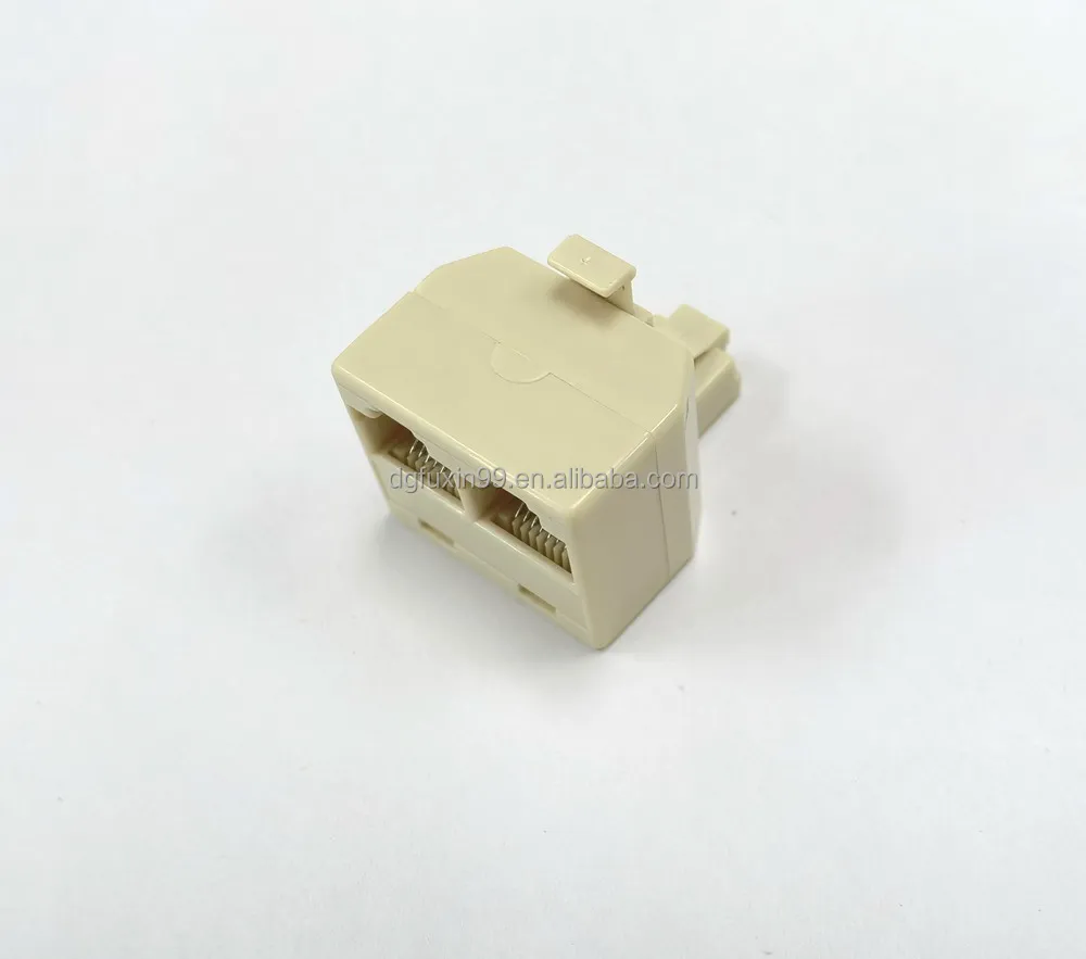 Hot selling Two Way Telephone line splitter 2xRJ45 jack adaptor