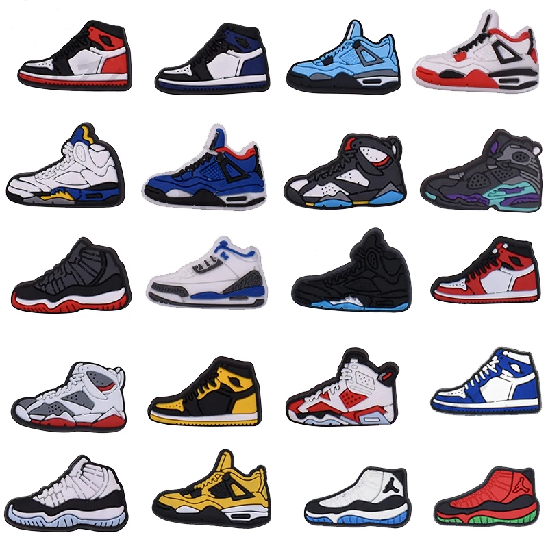 Wholesale 2022 Pvc Cartoon Croc Shoe Charms Accessories Shoe Decoration Designer Clog Charms Basketball Sneaker Shoe Charms