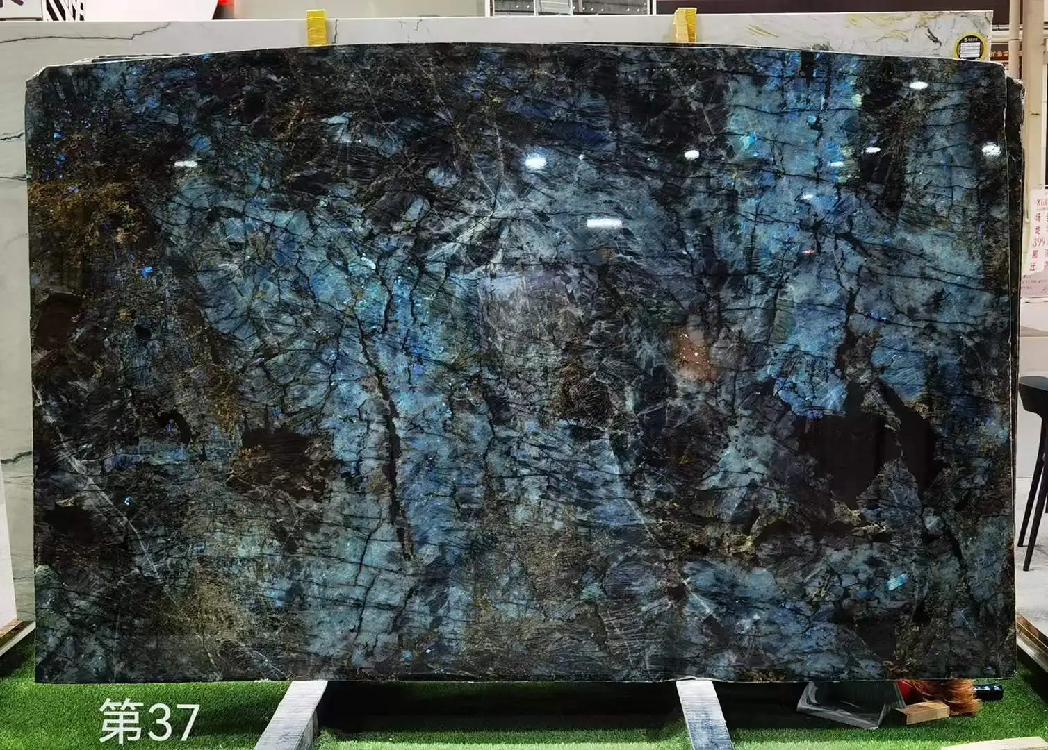 Luxury Stone blue marble tombstone blue bahia marble Decorative blue and silver marble pillow covers for sale