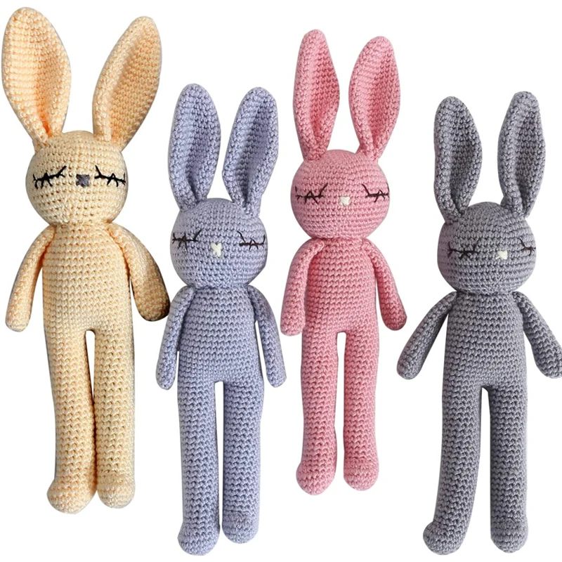 SENNIU 100% Handmade Amigurumi Crochet Bunny Rabbit Stuffed Baby Toys Wholesale 26cm