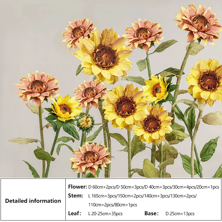 Wholesale Wedding Background Decoration Flowers Artificial Paper Flowers Sunflower