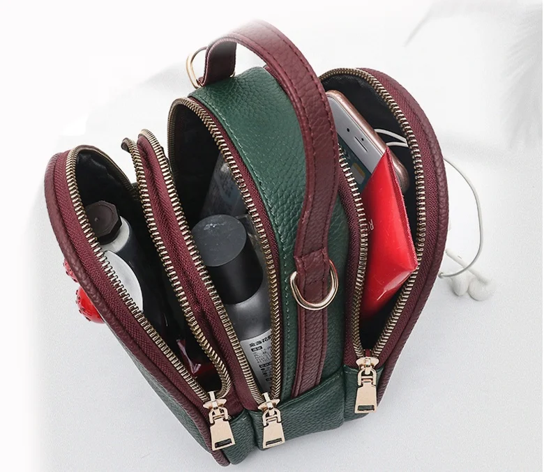 15Years Factory Cute Multifunction 3 Zipper Pocket Mini Wallet Bees Decoration Pu Leather  Small Shoulder Bag Tote Crossbody