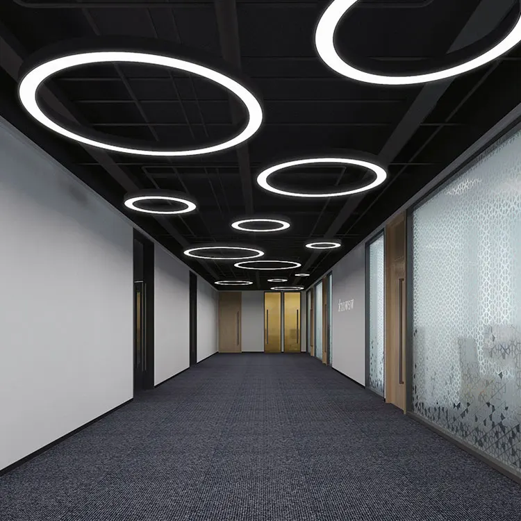 Modern Rings Pendant Lamp 85~265v Black housing hanging light Ceiling Lighting led circle chandelier Round Pendant Lights