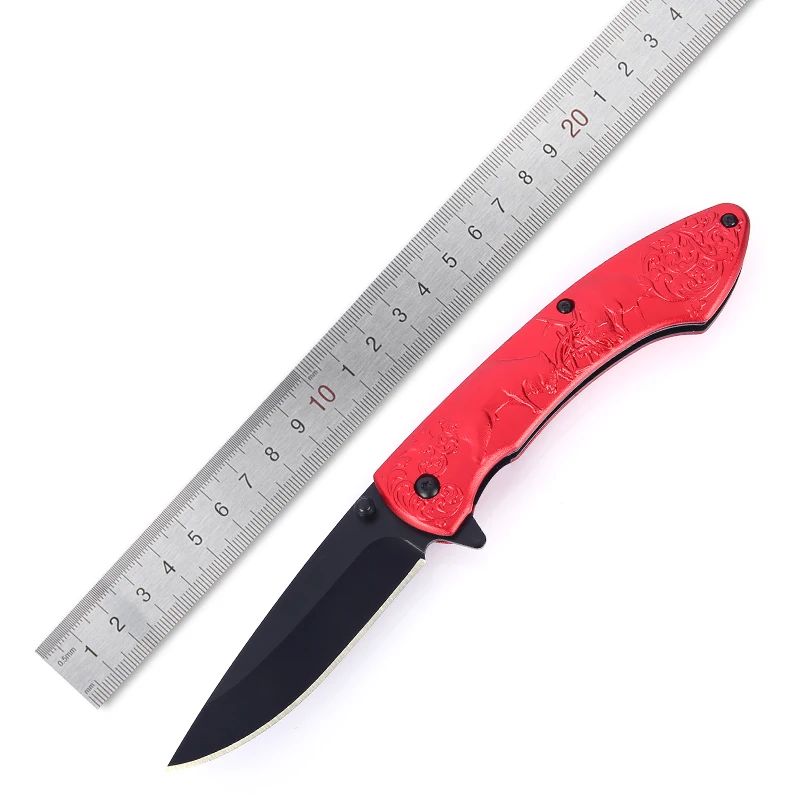 2023 popular edge knives black blade coated pocket knife with Aluminum Alloyed handle