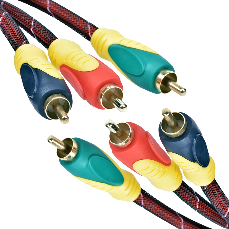 3RCA To 3RCA Audio Cable 3RCA RGB AV Audio Video Component Cable For Speaker