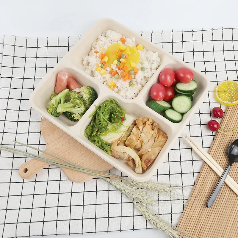 Eco Friendly Bio-Degradable Disposable Meal Box Bagasse Lunch Box Sugarcane Food Container For Fast Food