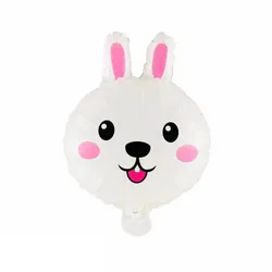 12 Inch Cartoon Jungle Animal Head Series Aluminum Foil Balloon Baby Birthday Decoration Party Rabbit Fox Panda Dog Balloon
