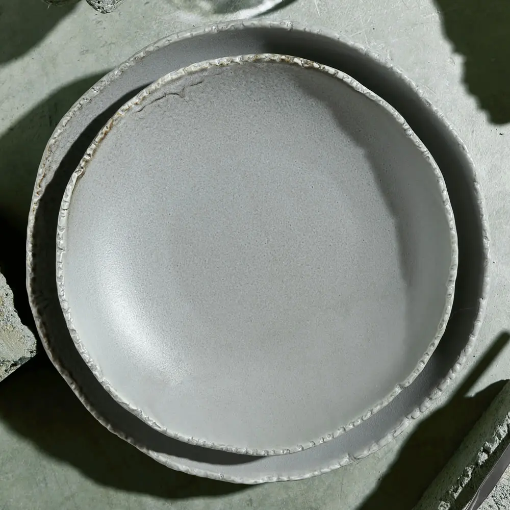 Modern Irregular Shape Porcelain Deep Dinner Plate In Bulk Ceramic Fine Dining Plates Set Dinnerware For Restaurant