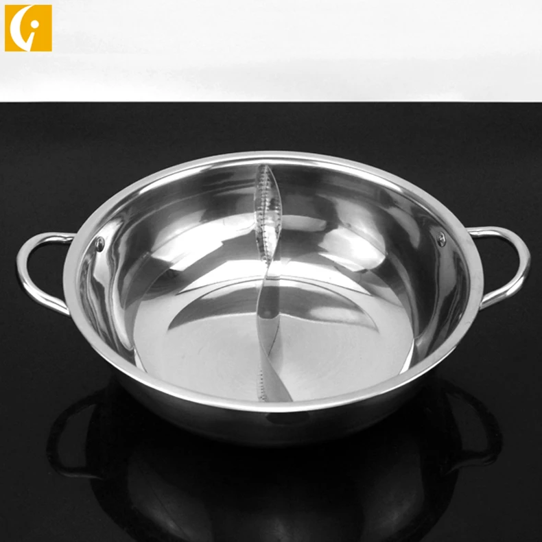 
hot pot 201 stainless steel yuanyang hot pot for two-flavor soup pot 