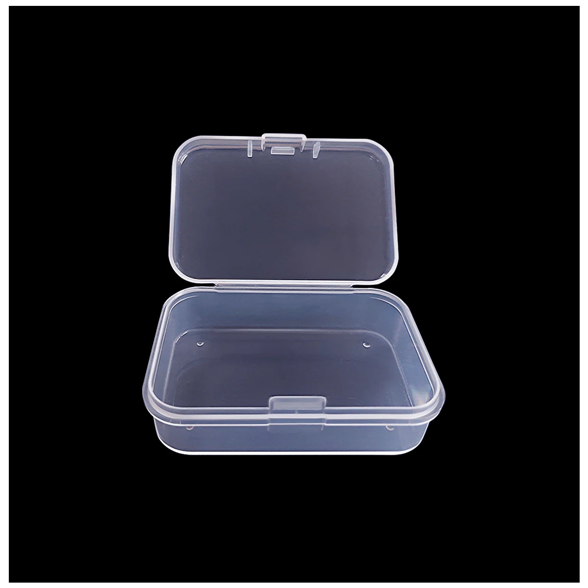The square clear plastic packaging box is used to collect small items, beads, jewelry, business cards, earbuds