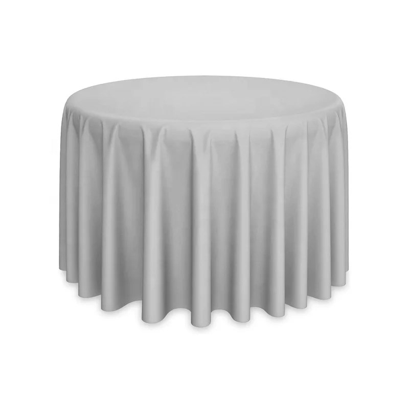 Nappe De Table Mariage Rond 60 120 Inch Round Black Wedding Round Table Cloths White Polyester Tablecloth for Events Party