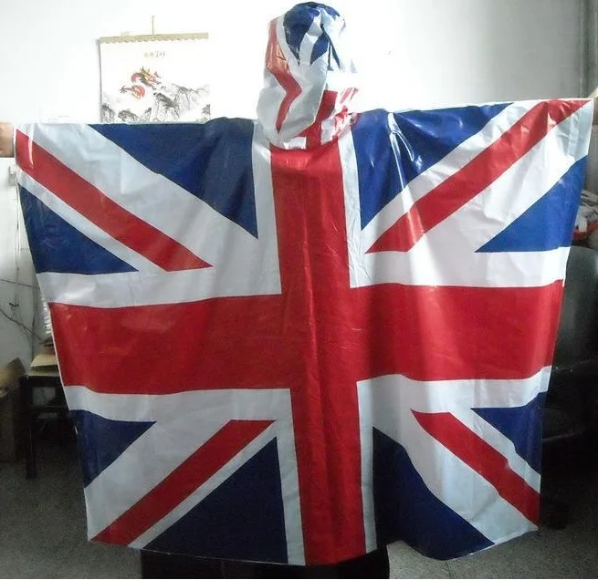 Лидер продаж рекомендуемое одноразовое дождевое пончо из полиэтиленового материала с принтом