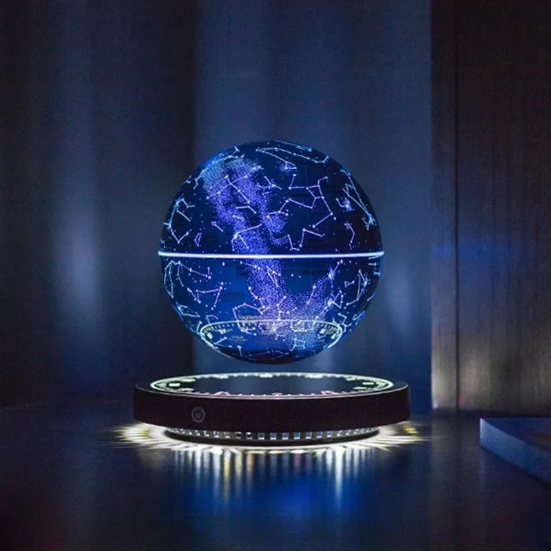 2023 New 14cm Ins 7 Colors RGB Starry Night Light LED Magnetic Levitating Floating Starry Moon Lamp For Birthday Gifts