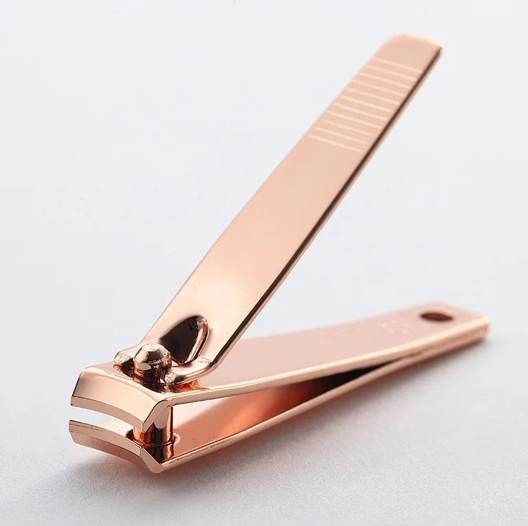 
Cheap Set Pink Toe Clippers Manicure Pedicure Straight Edge Korea Rose Gold Nail Clipper 
