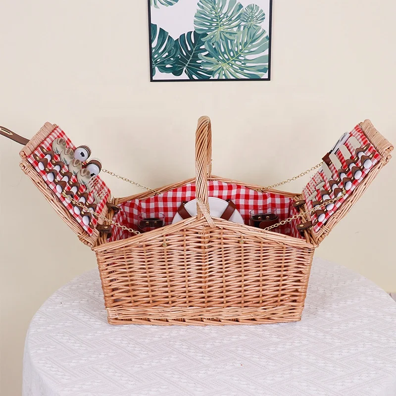 Wholesale Big Picnic Basket Wicker Picnic Basket for 4