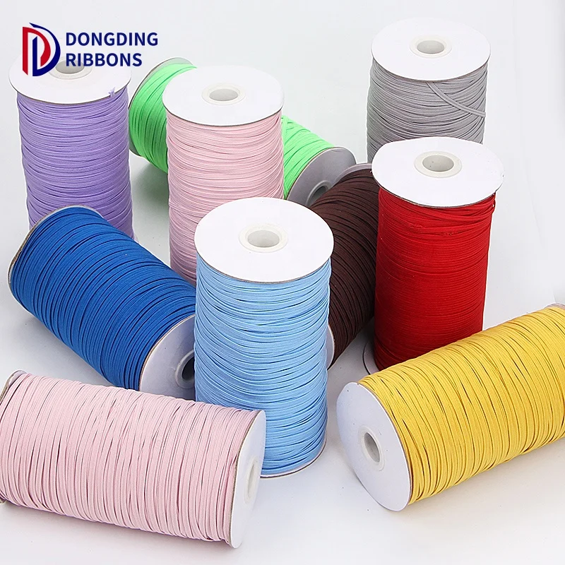 Factory Supply Custom 1/8 Inch Elastic 3mm 6mm Black/White Woven Band Ribbon Knitted Elastic Tape Wholesale