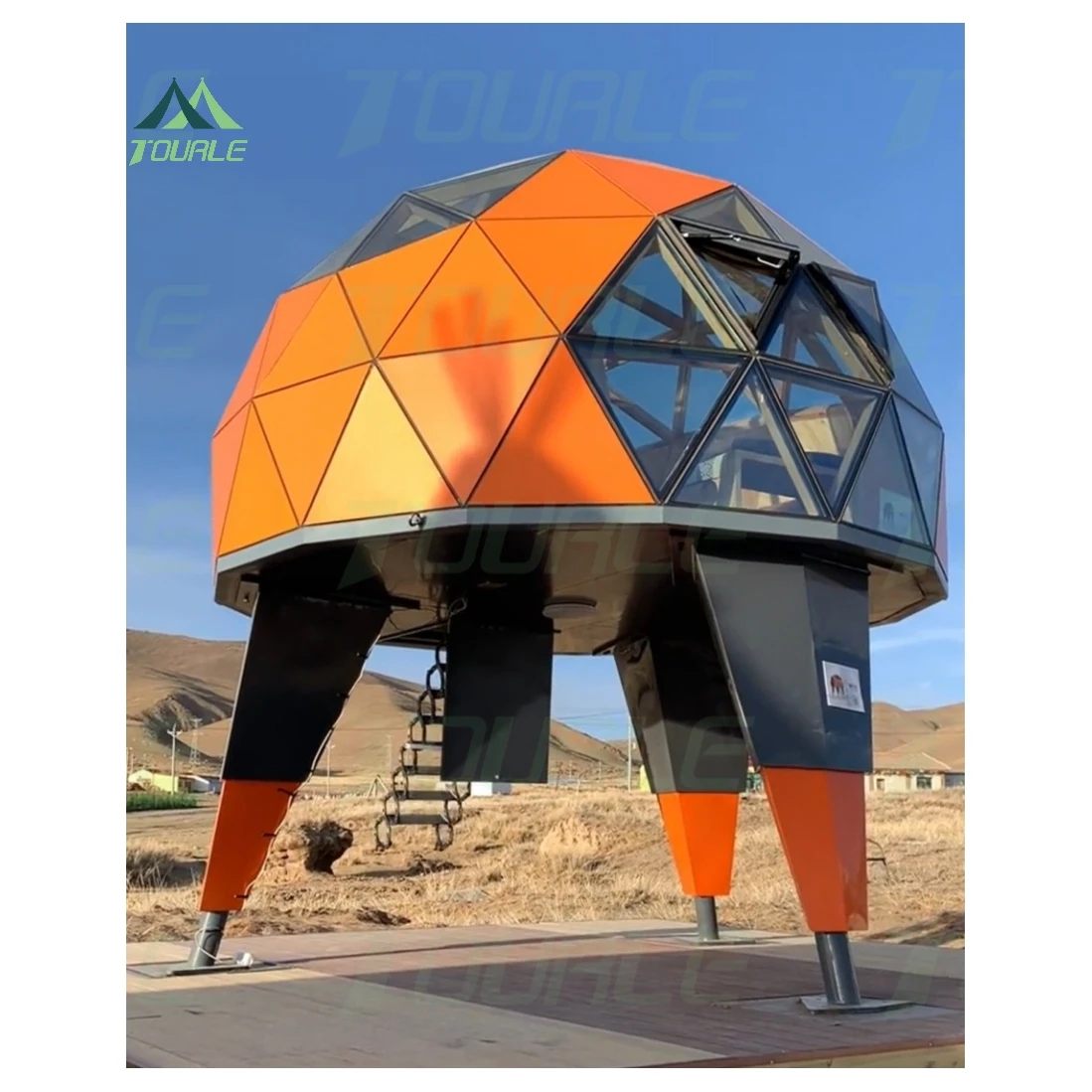 Double-storey attic geodesic dome scenic hotel accommodation housing space technology sense Star Capsule